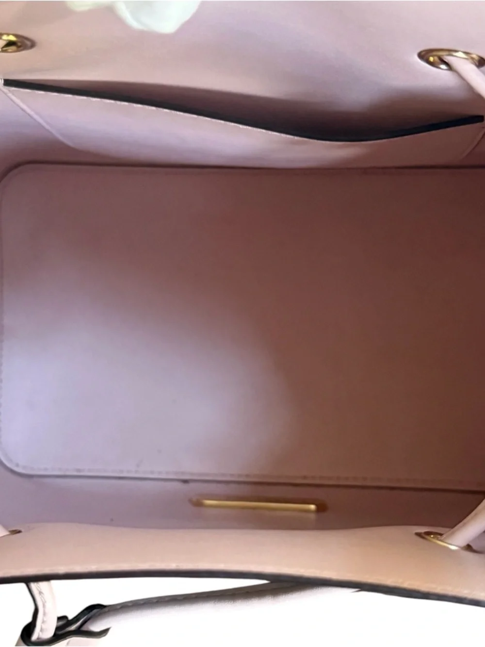 NWT Michael Kors Suri Brown Monogram Bucket Bag with Pale Pink Trim! NEW! - Picture 9 of 15